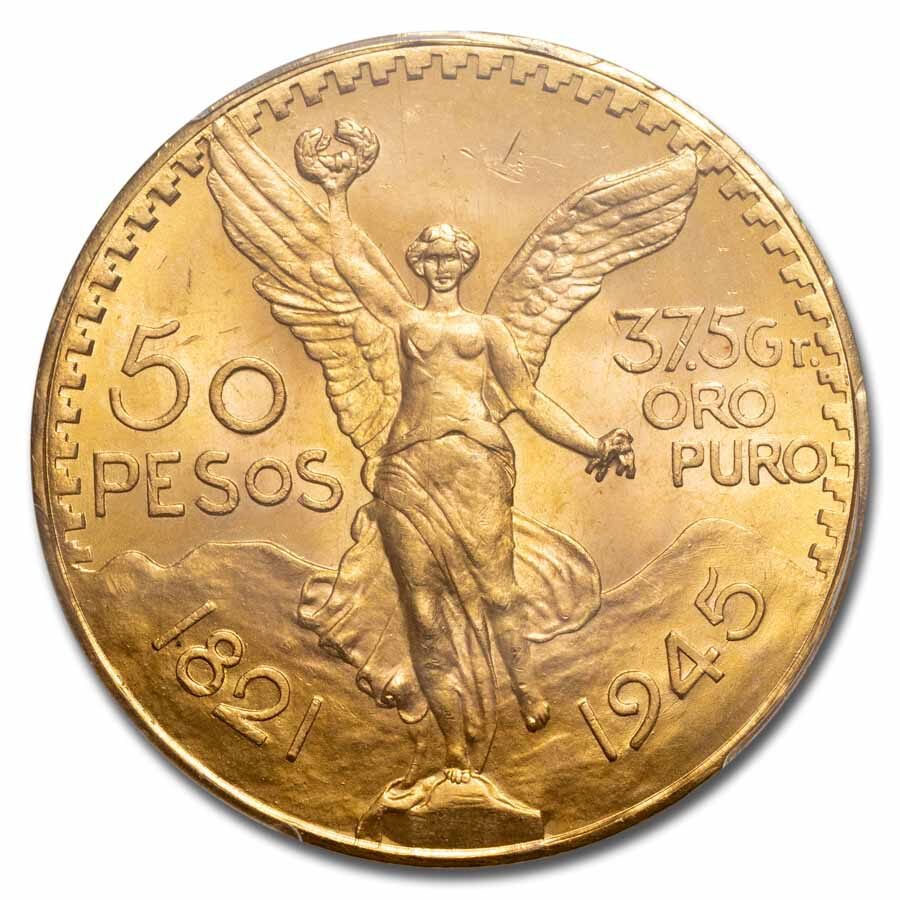 1945 Mexico Gold 50 Pesos MS-65 PCGS