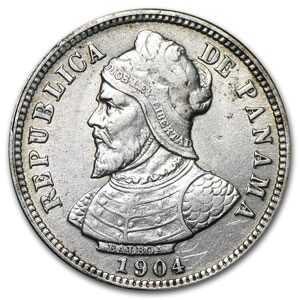1904 Panama Silver 10 Centesimos AU (Details)