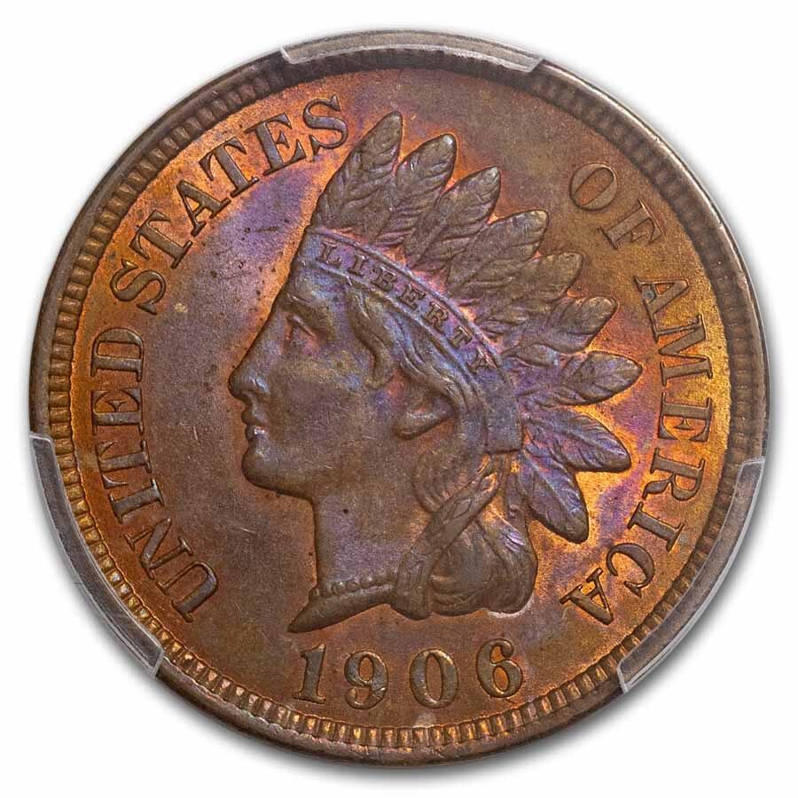 1906 Indian Head Cent MS-64 PCGS (Red/Brown)