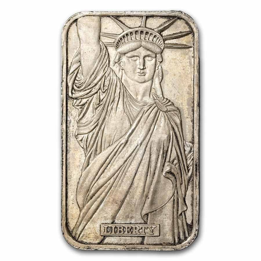 1 oz Silver Bar - Johnson Matthey (Statue Liberty/MTB/Scruffy)