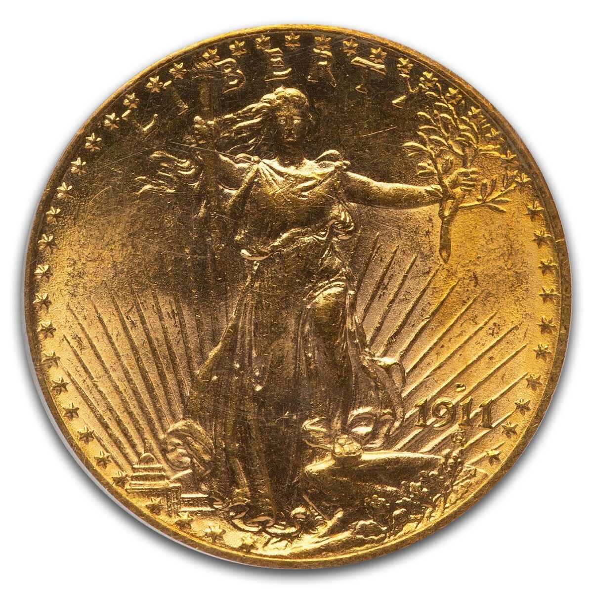 1911-D $20 St Gaudens Gold Double Eagle MS-62 PCGS