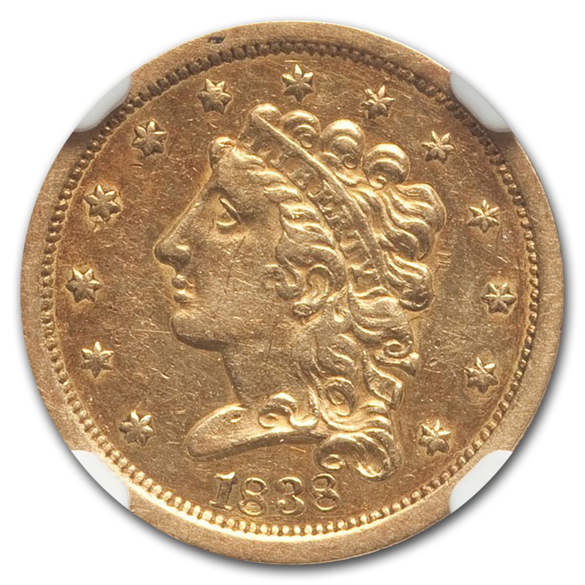 1838 $2.50 Gold Classic Head AU-55 NGC