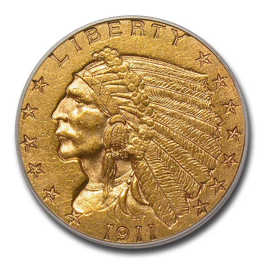 1911-D $2.50 Indian Gold Quarter Eagle AU-55 PCGS (Strong D)