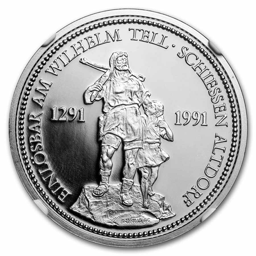1986 Switzerland 1 oz Proof Platinum Shooting Thaler PF-70 NGC
