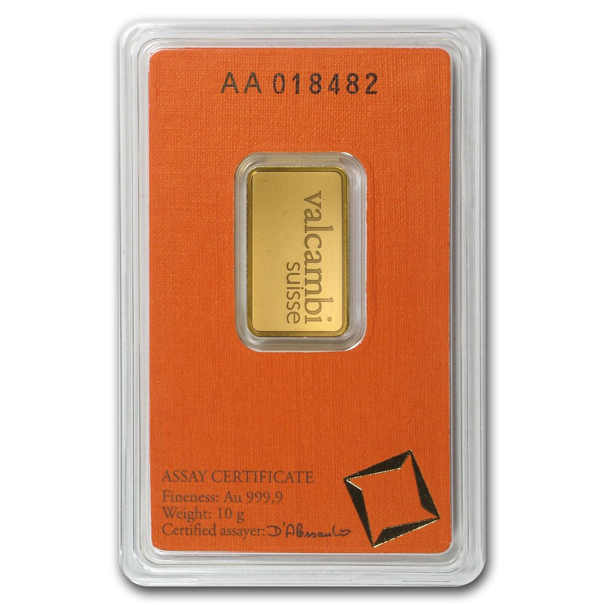 10 gram Gold Bar - Valcambi (In Assay)