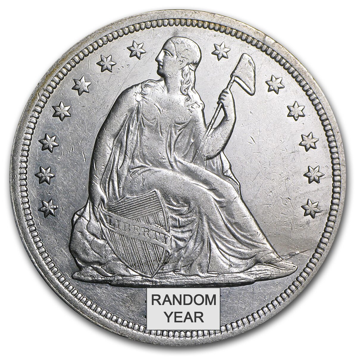 1840-1873 Liberty Seated Dollar AU