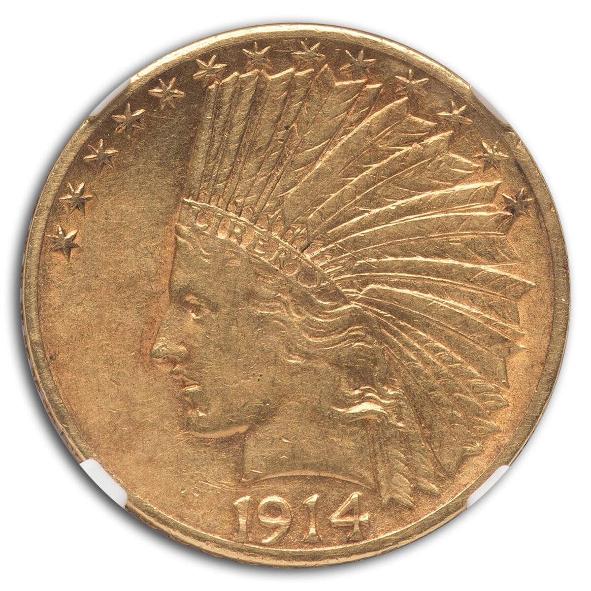 1914-S $10 Indian Gold Eagle AU-53 NGC