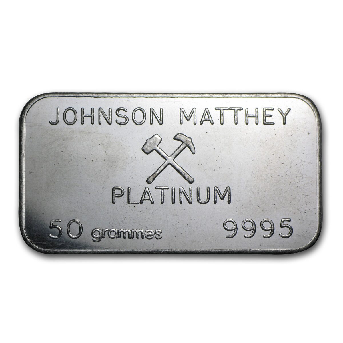 50 Gram Platinum Bar - Johnson Matthey London (.9995 Fine)