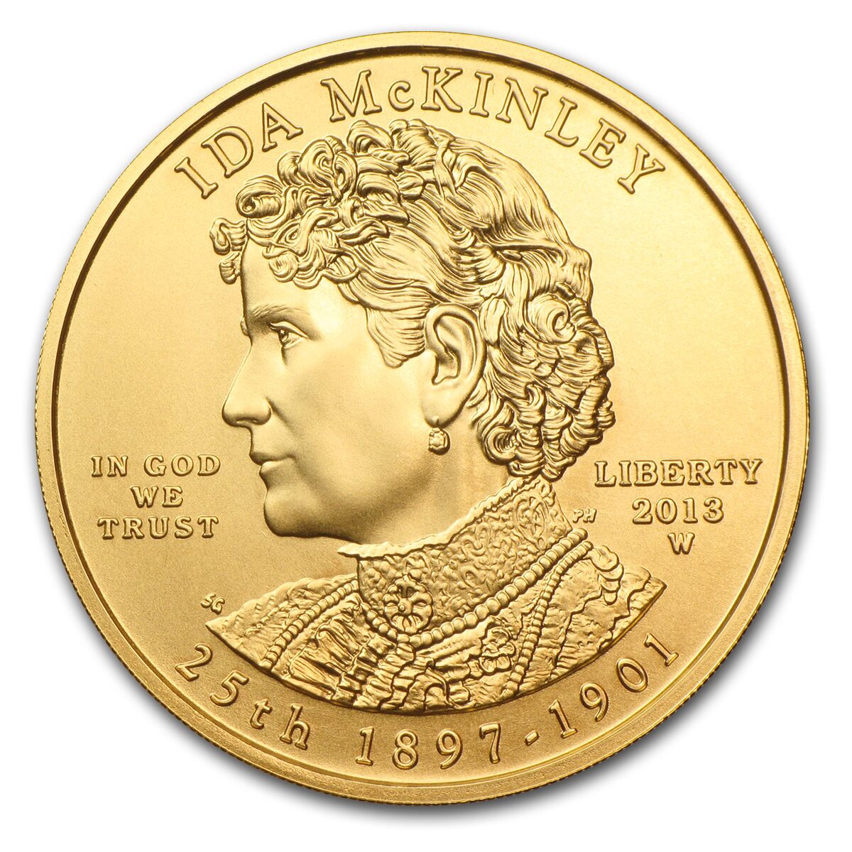 2013-W 1/2 oz Gold Ida McKinley BU (w/Box & COA)