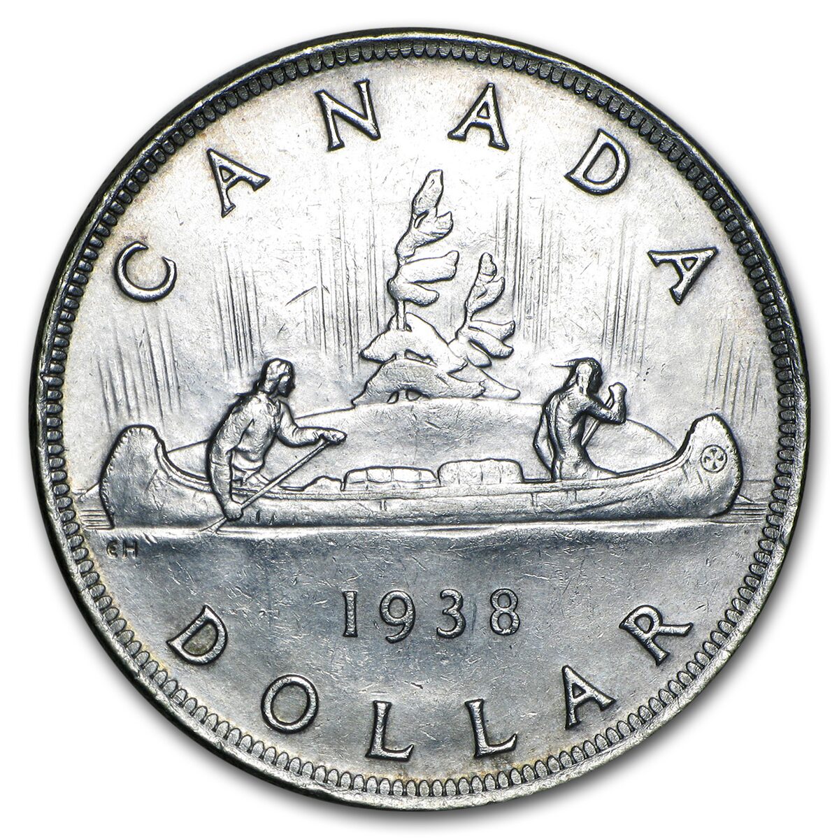 1938 Canada Silver Dollar George VI AU