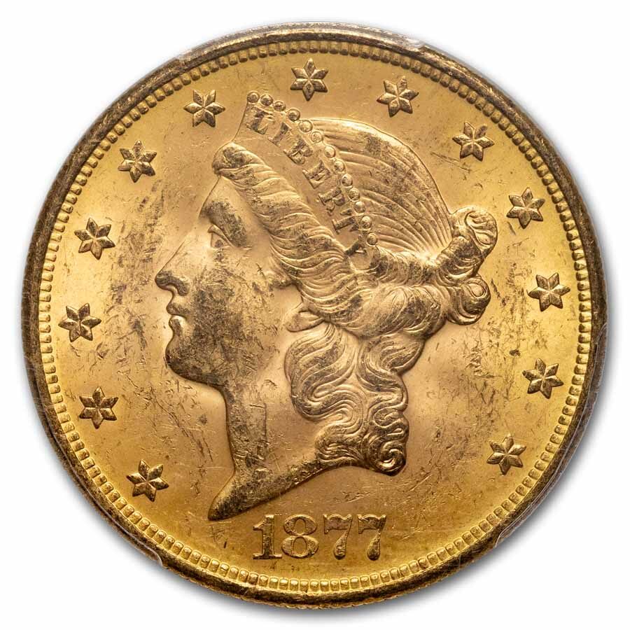 1877-S $20 Liberty Gold Double Eagle MS-62 PCGS