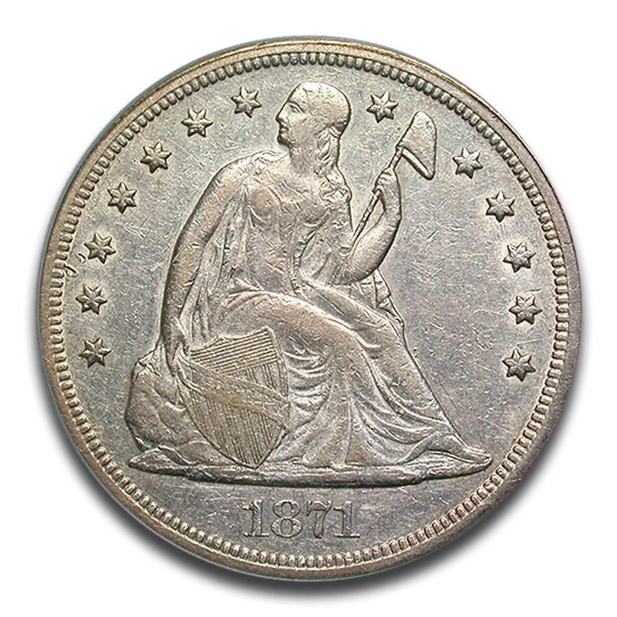 1871 Liberty Seated Dollar XF-45 PCGS