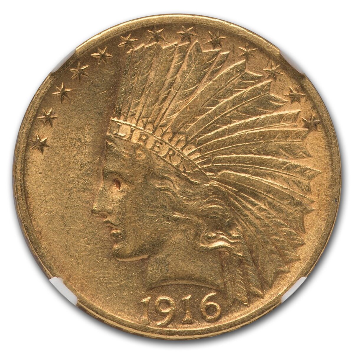 1916-S $10 Indian Gold Eagle AU-55 NGC