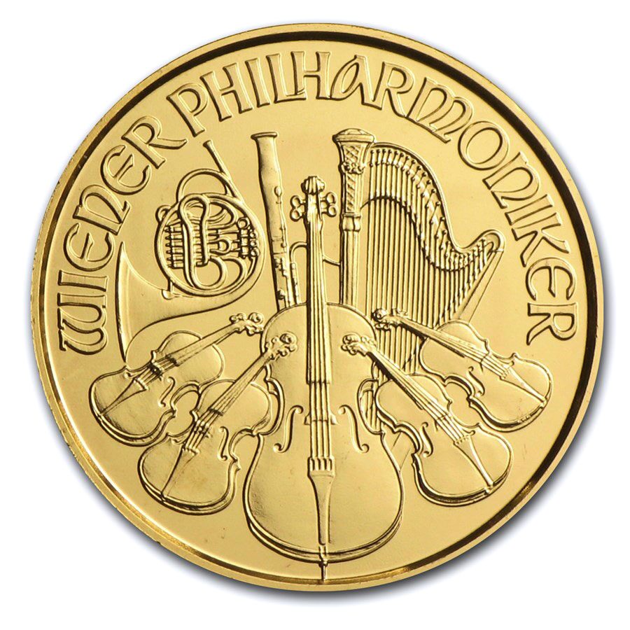 2014 Austria 1/25 oz Gold Philharmonic BU