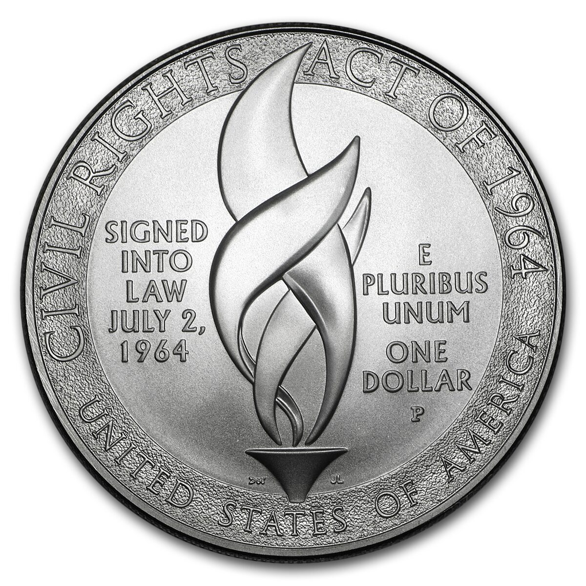 2014-P Civil Rights of 1964 $1 Silver Commem BU (w/Box & COA)
