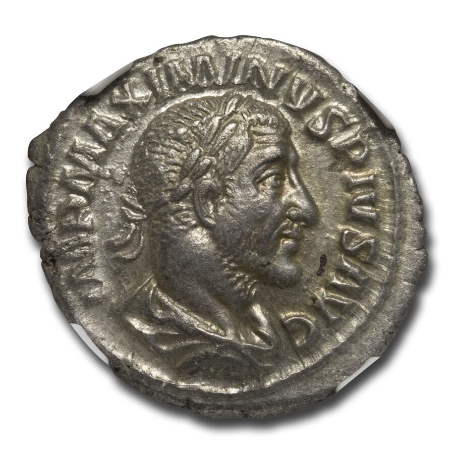 Roman Silver Denarius Maximinus I (235-238 AD) AU NGC RIC IV 14