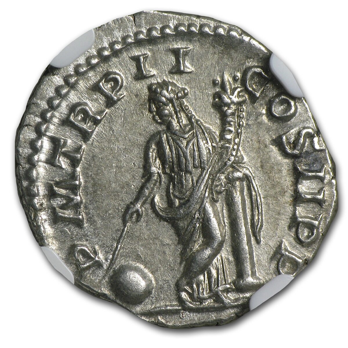 Roman AR Denarius Emperor Elagabalus (218-222 AD) Ch AU NGC