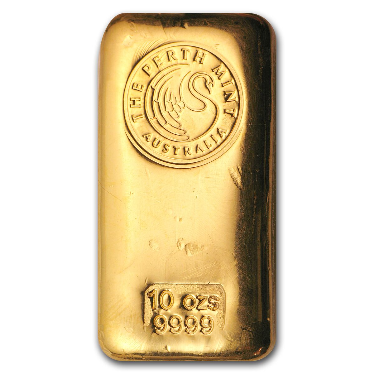 10 oz Gold Bar - Perth Mint (Poured, Loaf-Style)