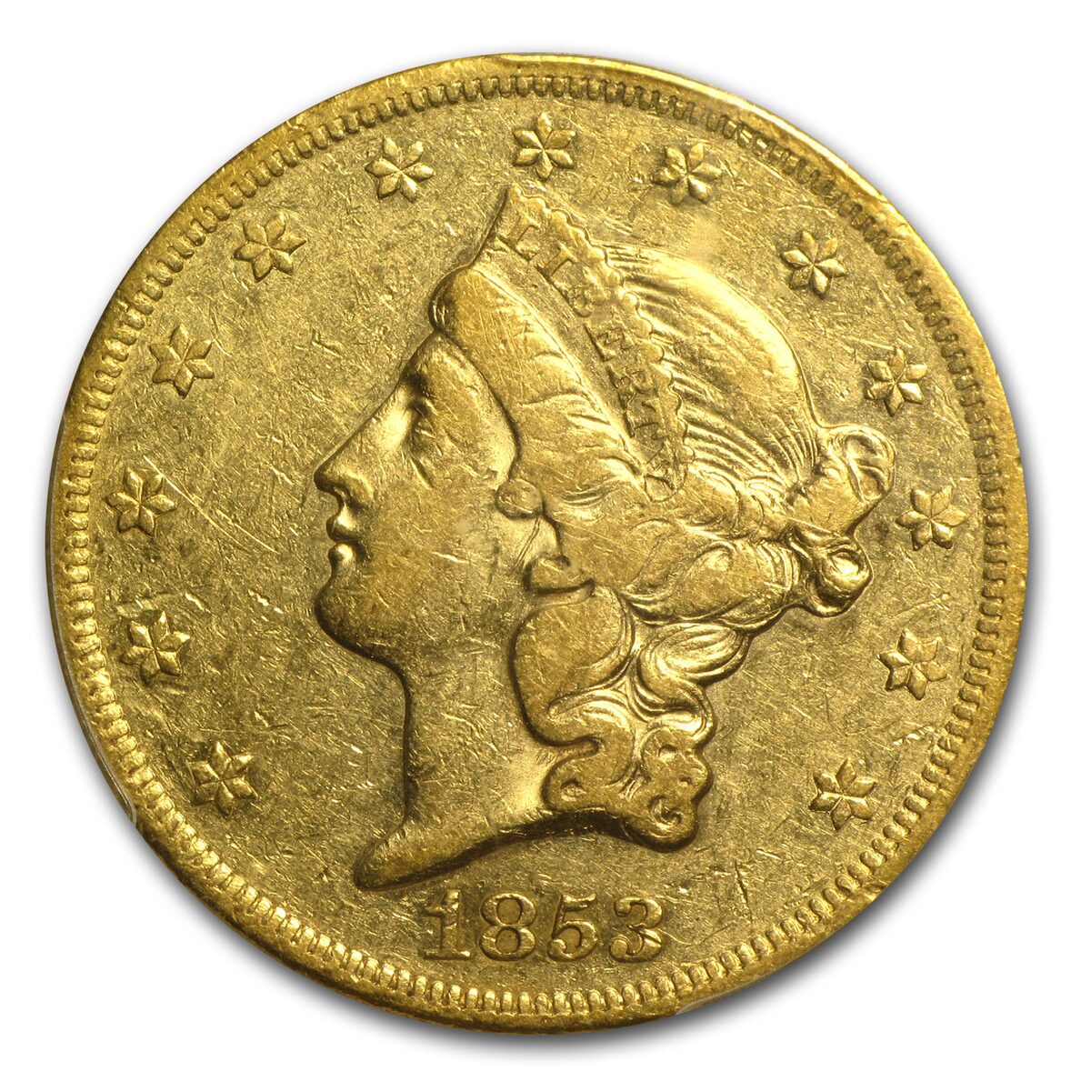 1853 $20 Liberty Gold Double Eagle XF-40 PCGS