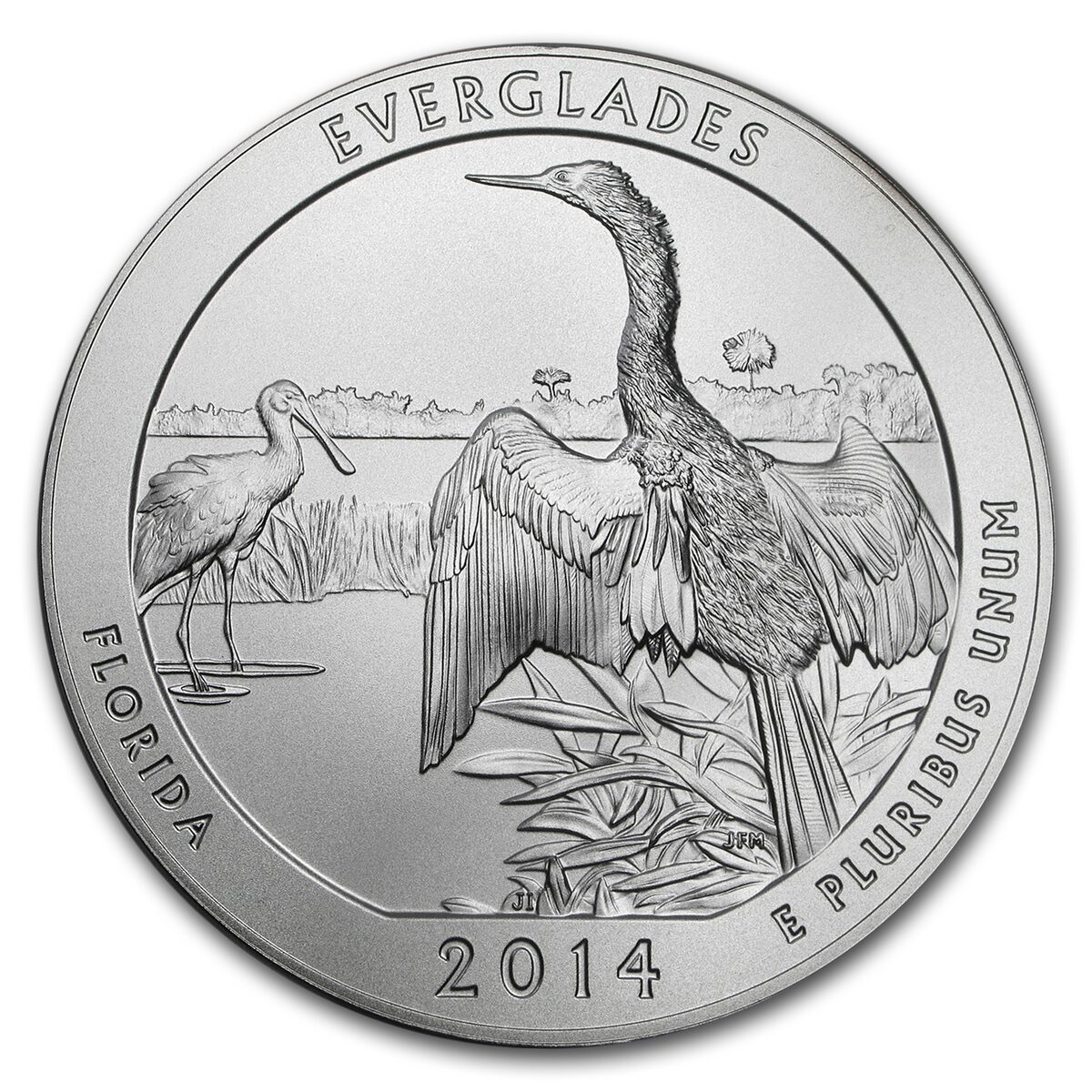 2014-P 5 oz Silver ATB Everglades (w/Box & COA)