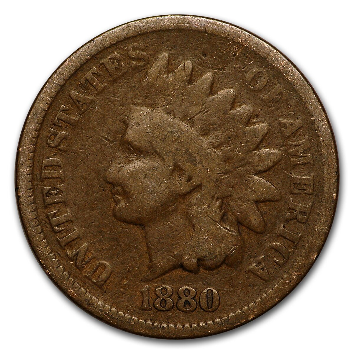 1880 Indian Head Cent Good+