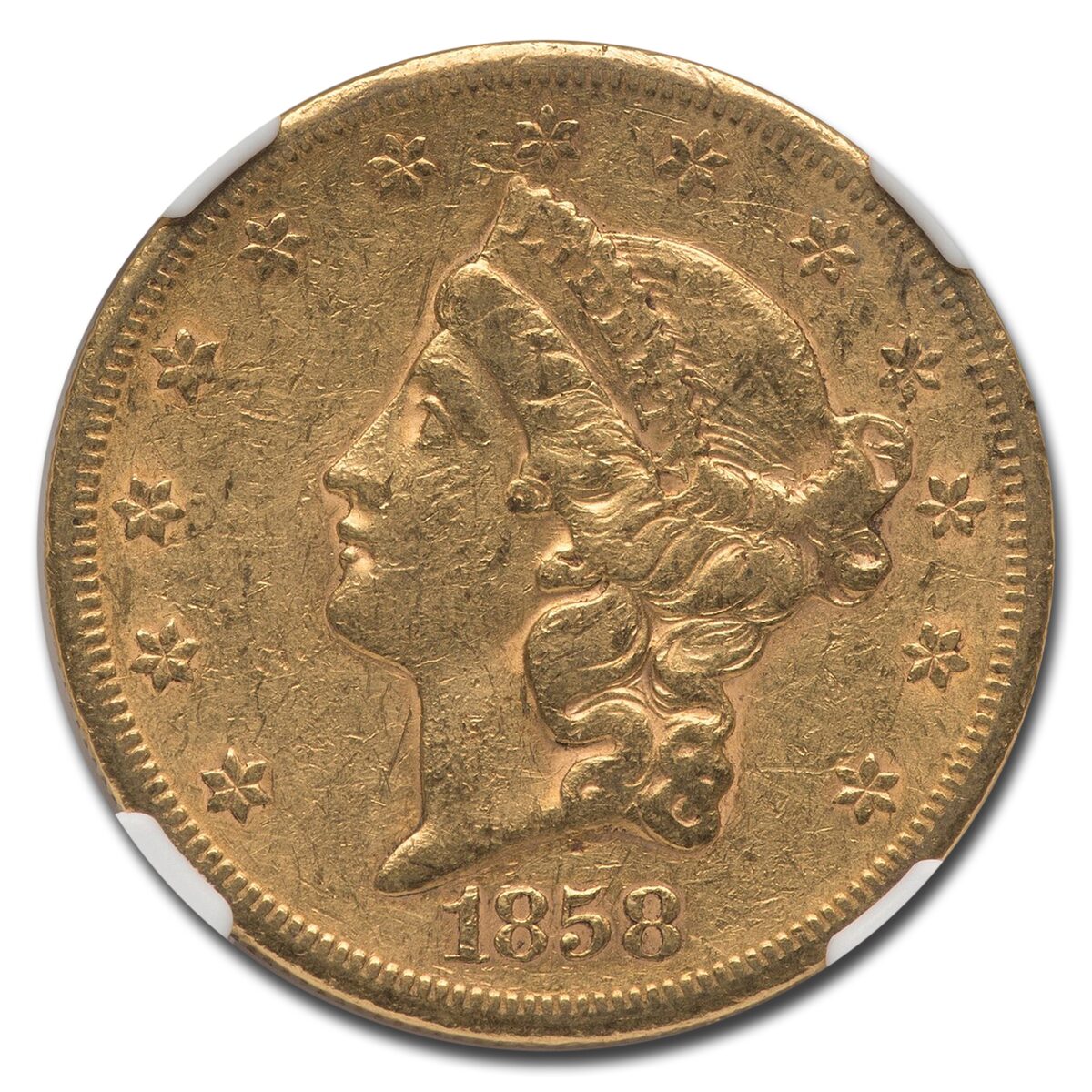 1858-S $20 Liberty Gold Double Eagle XF-45 NGC