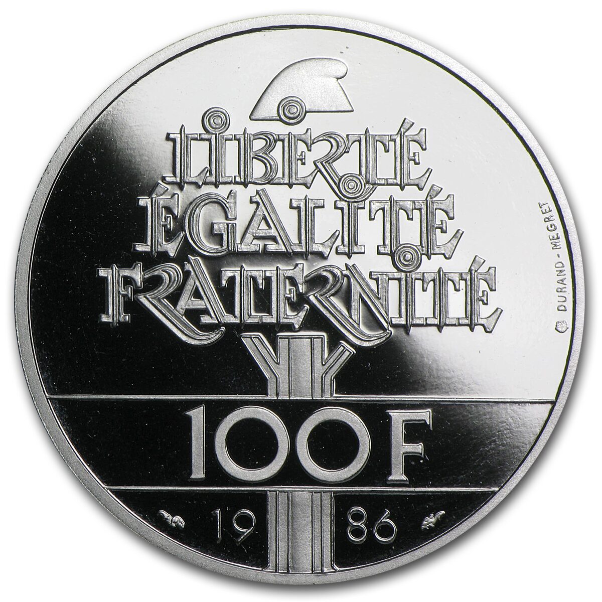 1986 Platinum 100 Francs Statue of Liberty Proof (w/Box & COA)