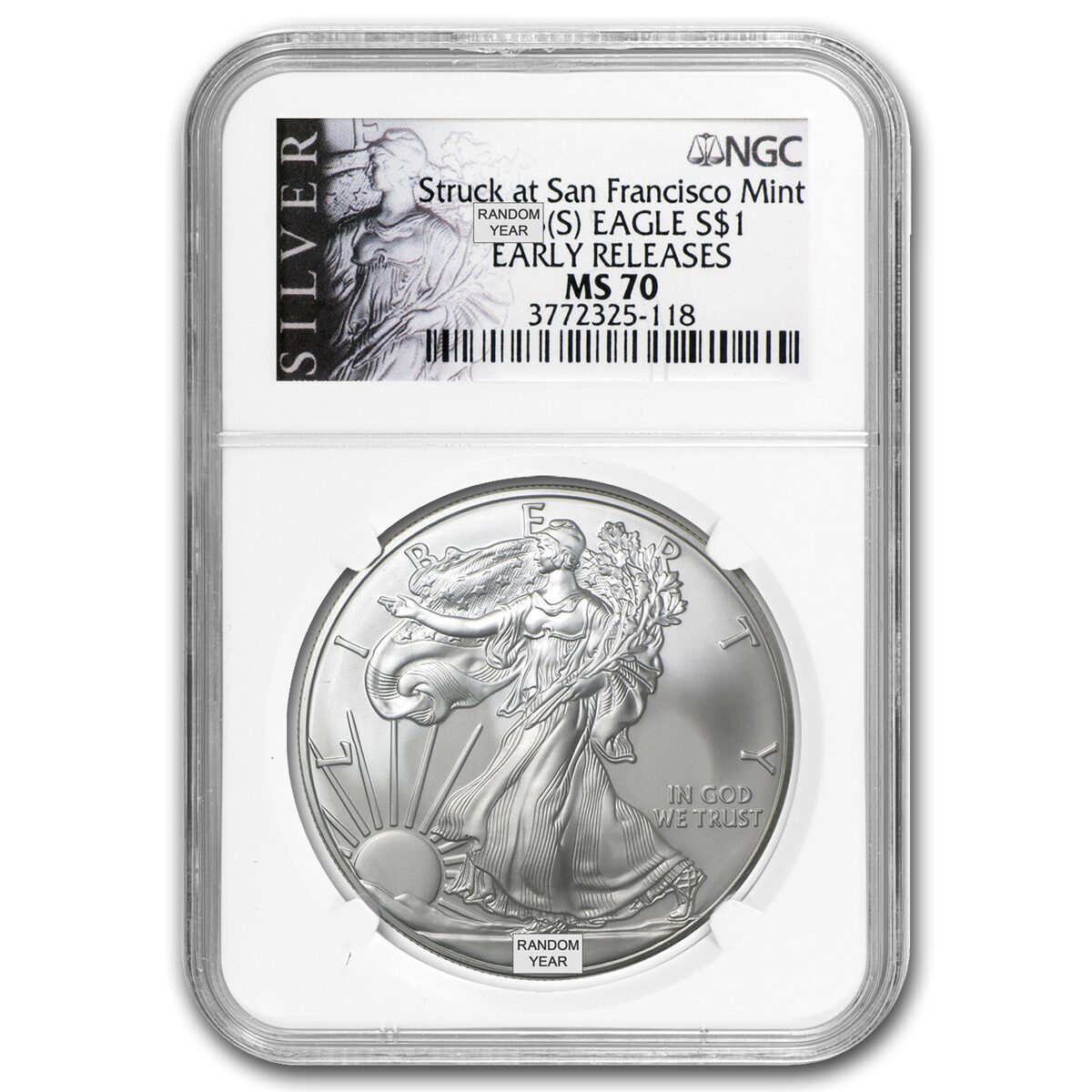 1 oz American Silver Eagle MS-70 NGC (Random Year)
