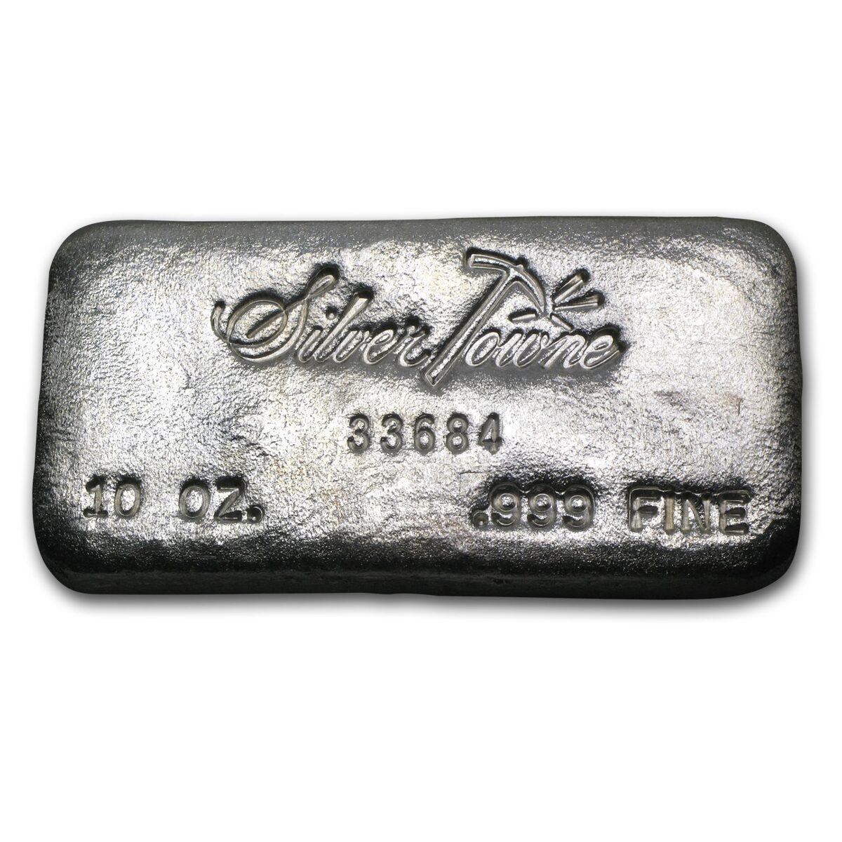 10 oz Silver Hand Poured Bar - Silvertowne (Vintage, w/Serial #)