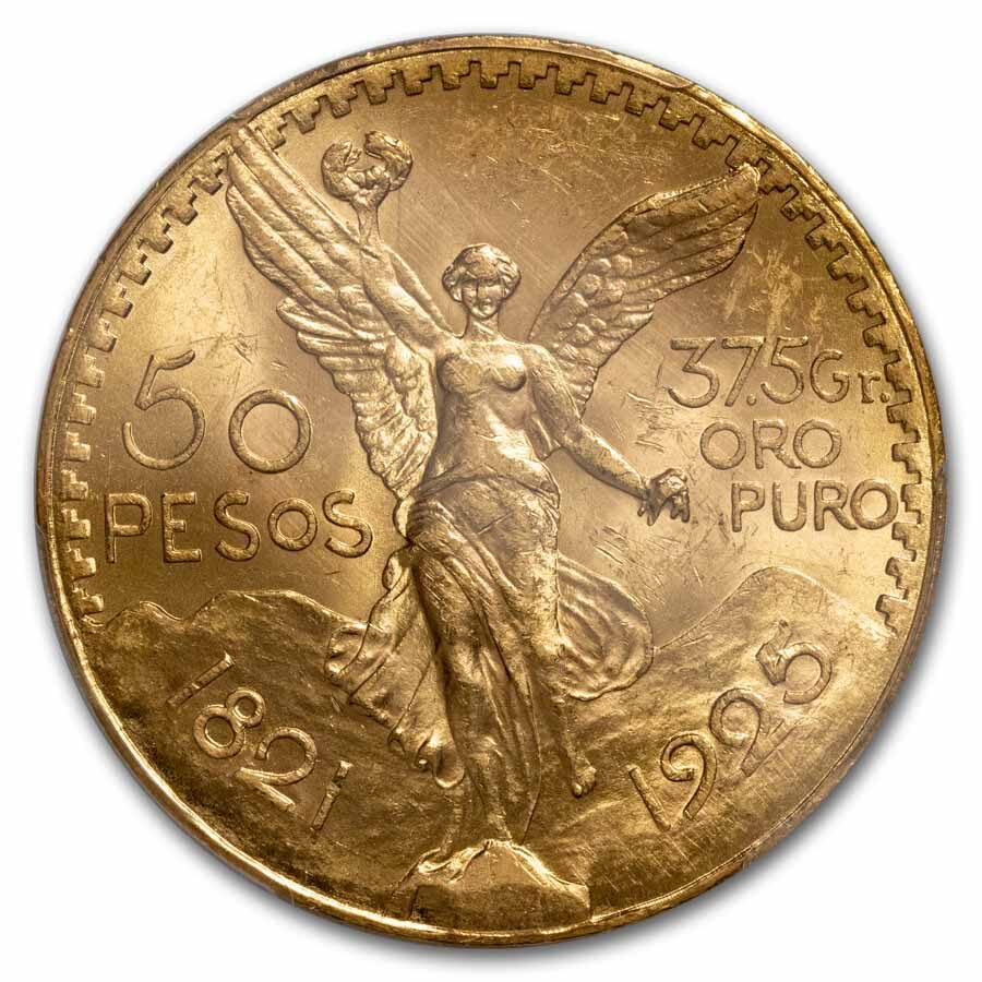 1925 Mexico Gold 50 Pesos MS-63 PCGS