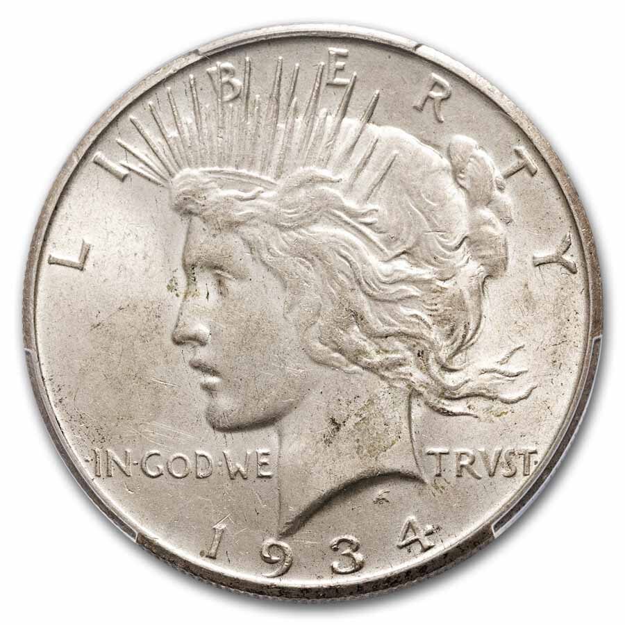 1934-S Peace Dollar AU-58 PCGS