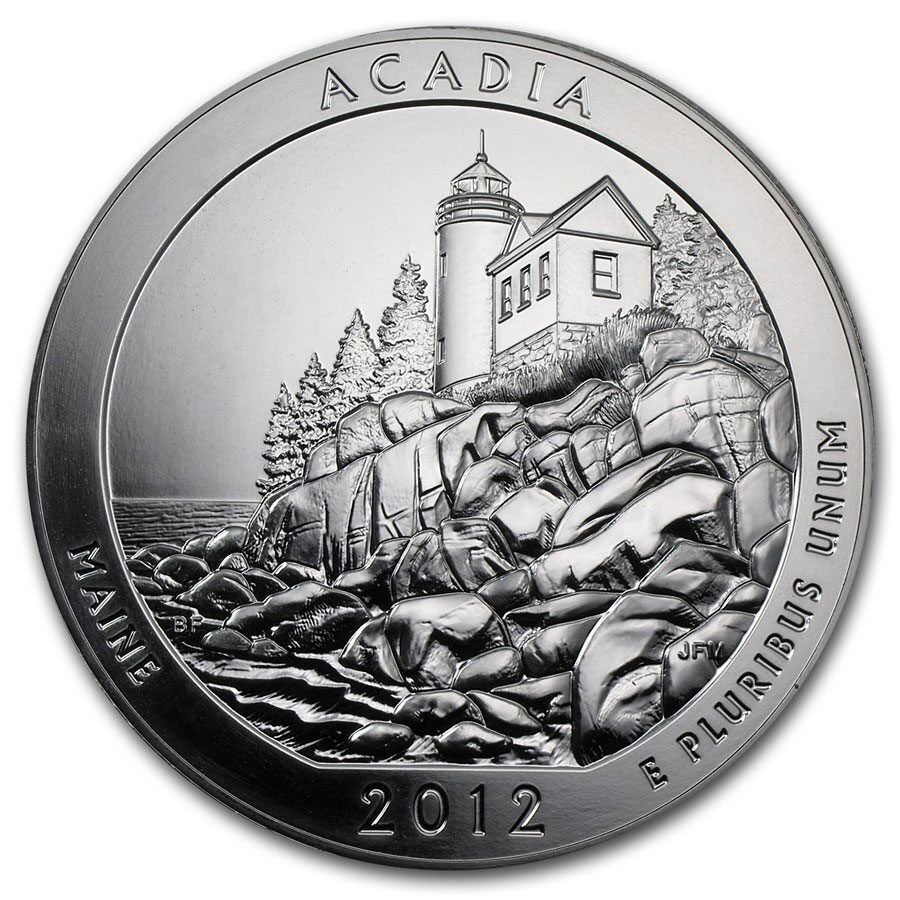 2012 5 oz Silver ATB Acadia MS-69 PL PCGS (FS, John Mercanti)