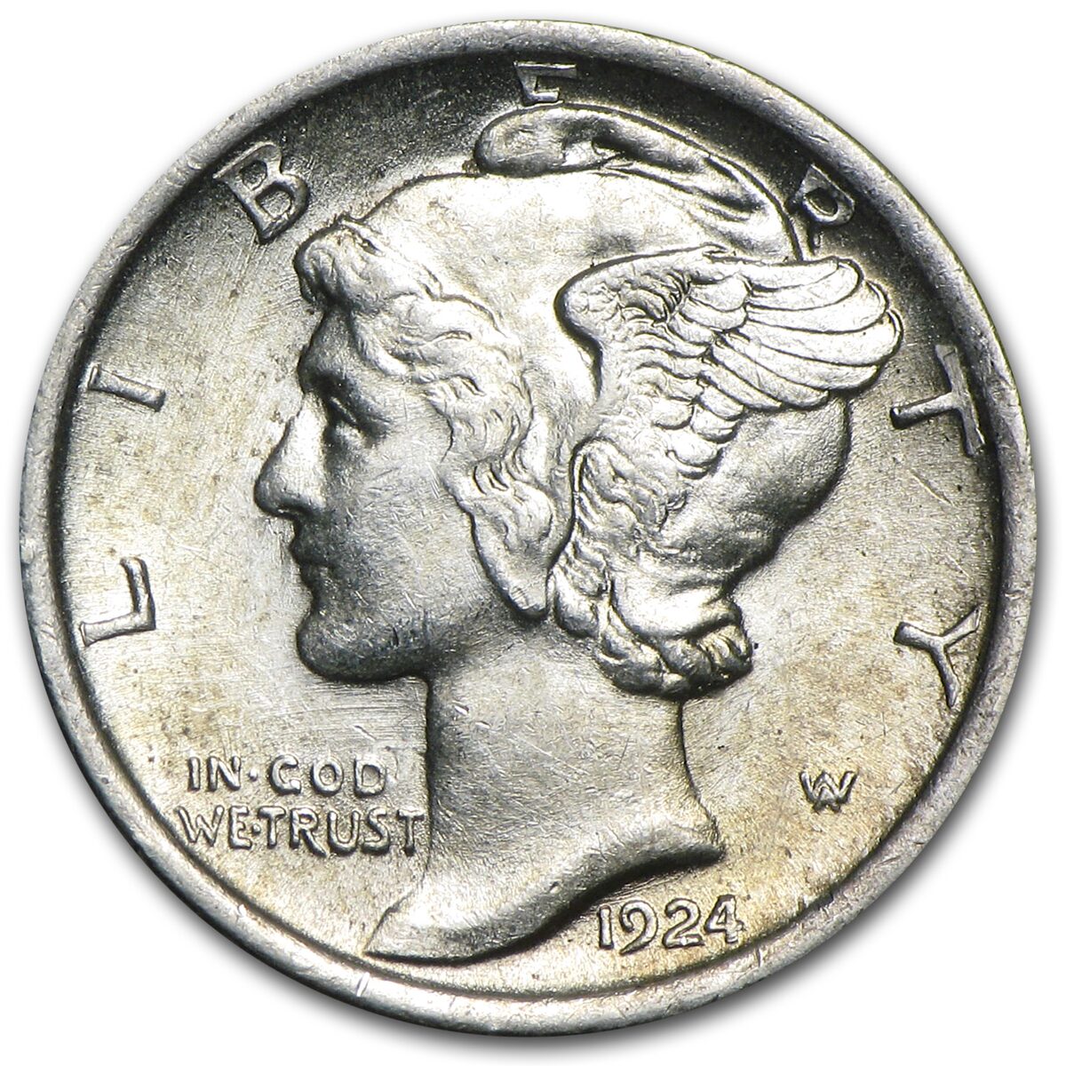 1924 Mercury Dime BU