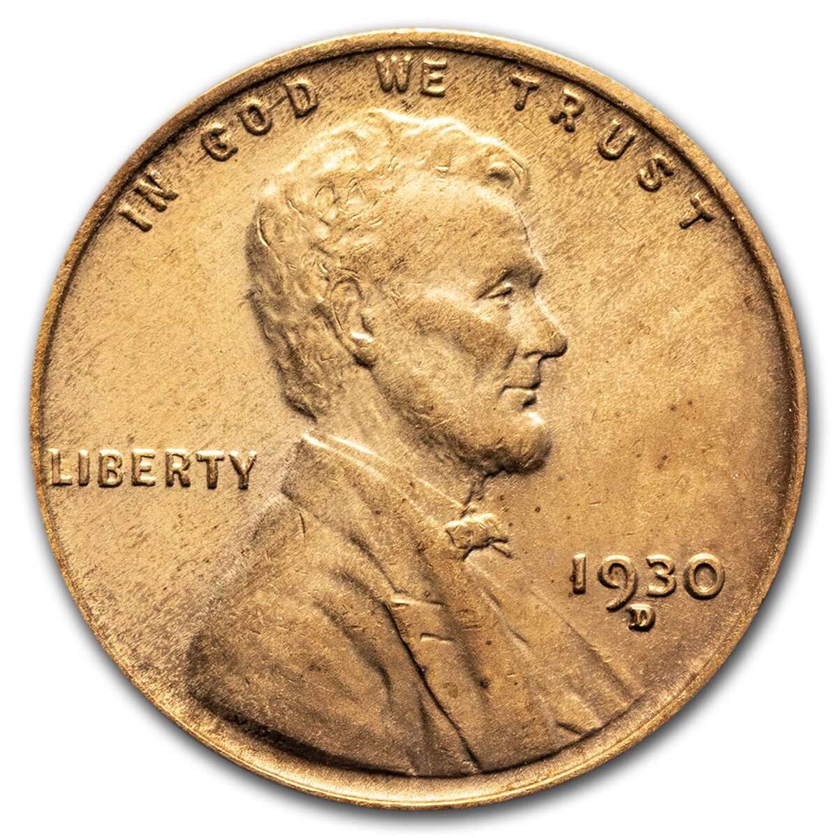 1930-D Lincoln Cent BU (Cleaned)
