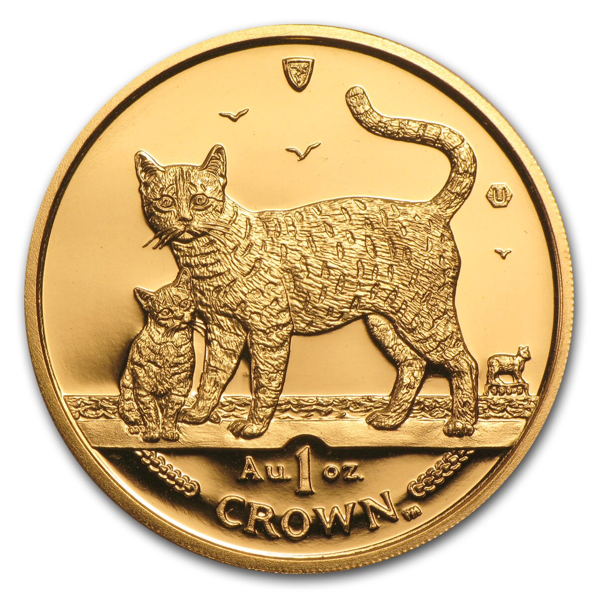 2002 Isle of Man 1 oz Gold Bengal Cat BU