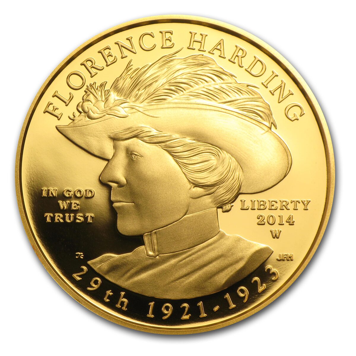 2014-W 1/2 oz Proof Gold Florence Harding (w/Box & COA)