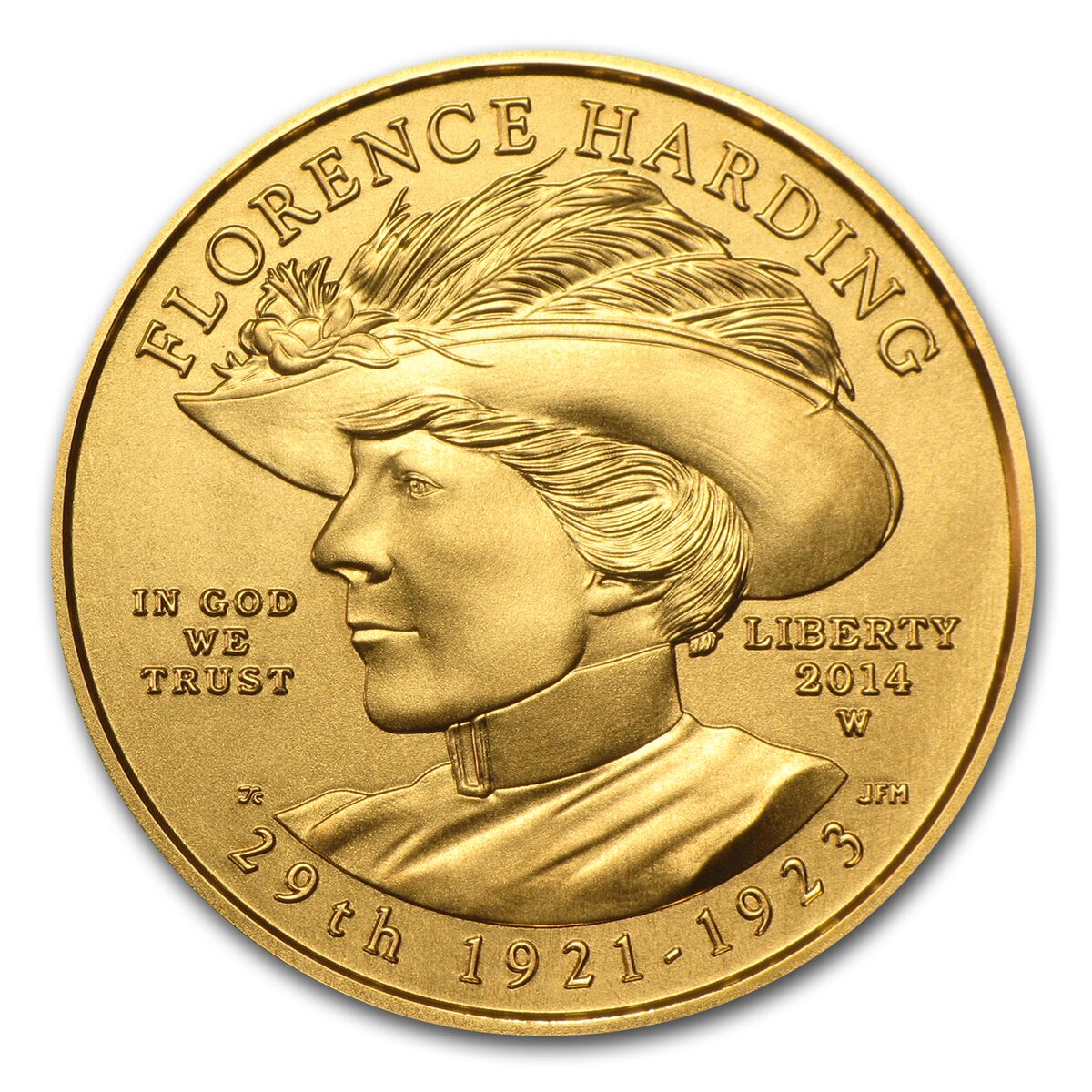 2014-W 1/2 oz Gold Florence Harding BU (w/Box & COA)