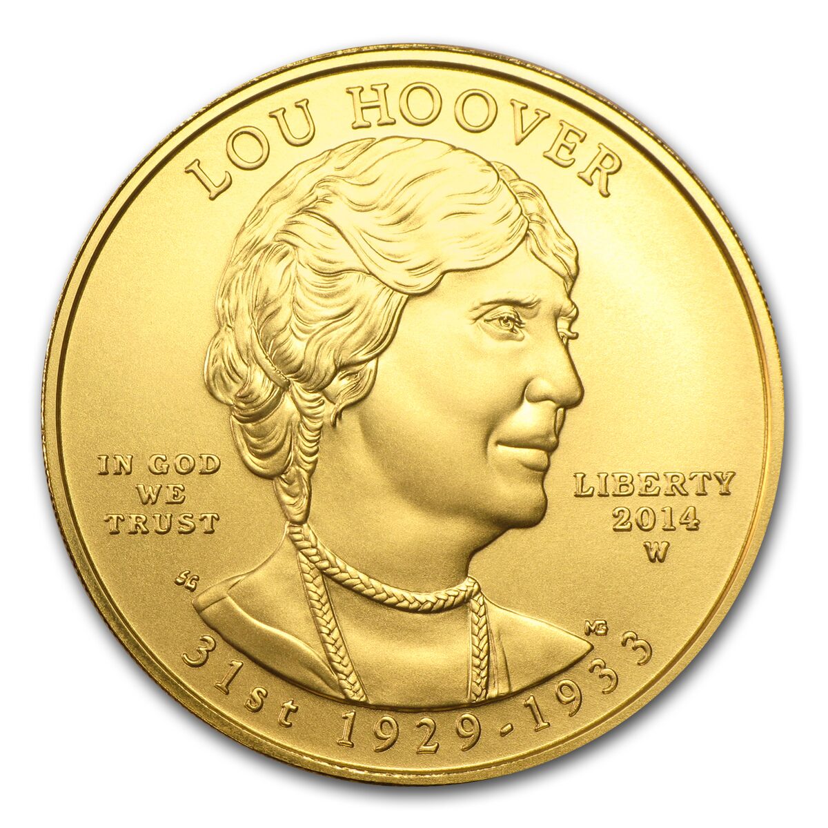 2014-W 1/2 oz Gold Lou Hoover BU (w/Box & COA)