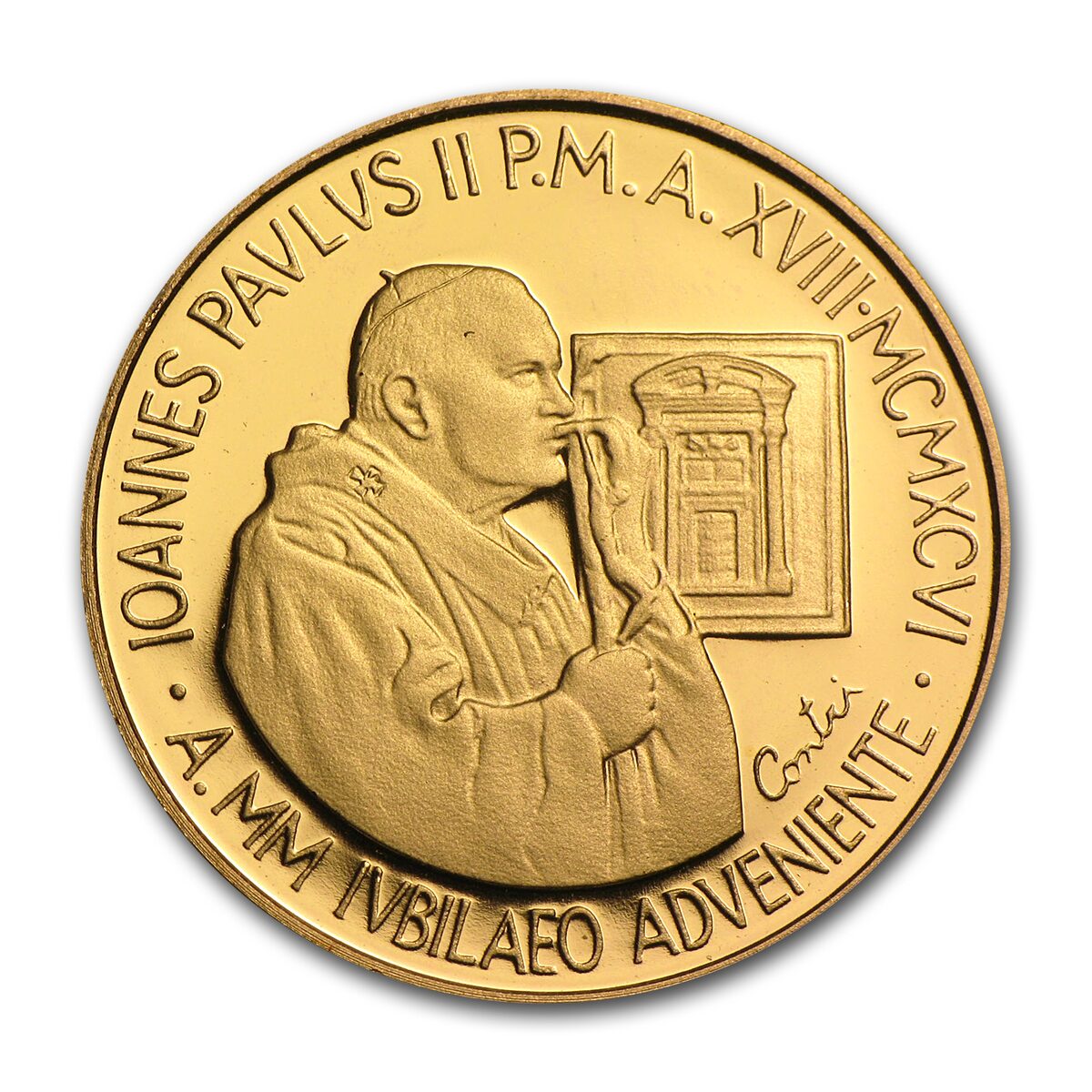 1996 Vatican City Gold 50,000 Lire Pope John Paul II