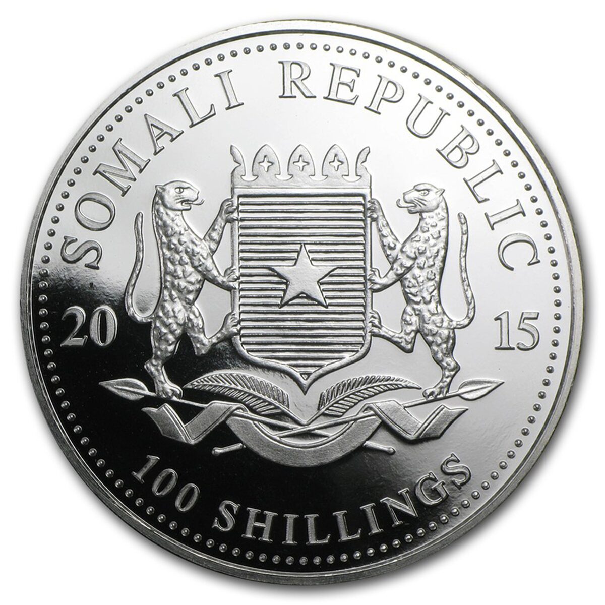 2015 Somalia 1 oz Silver Elephant BU