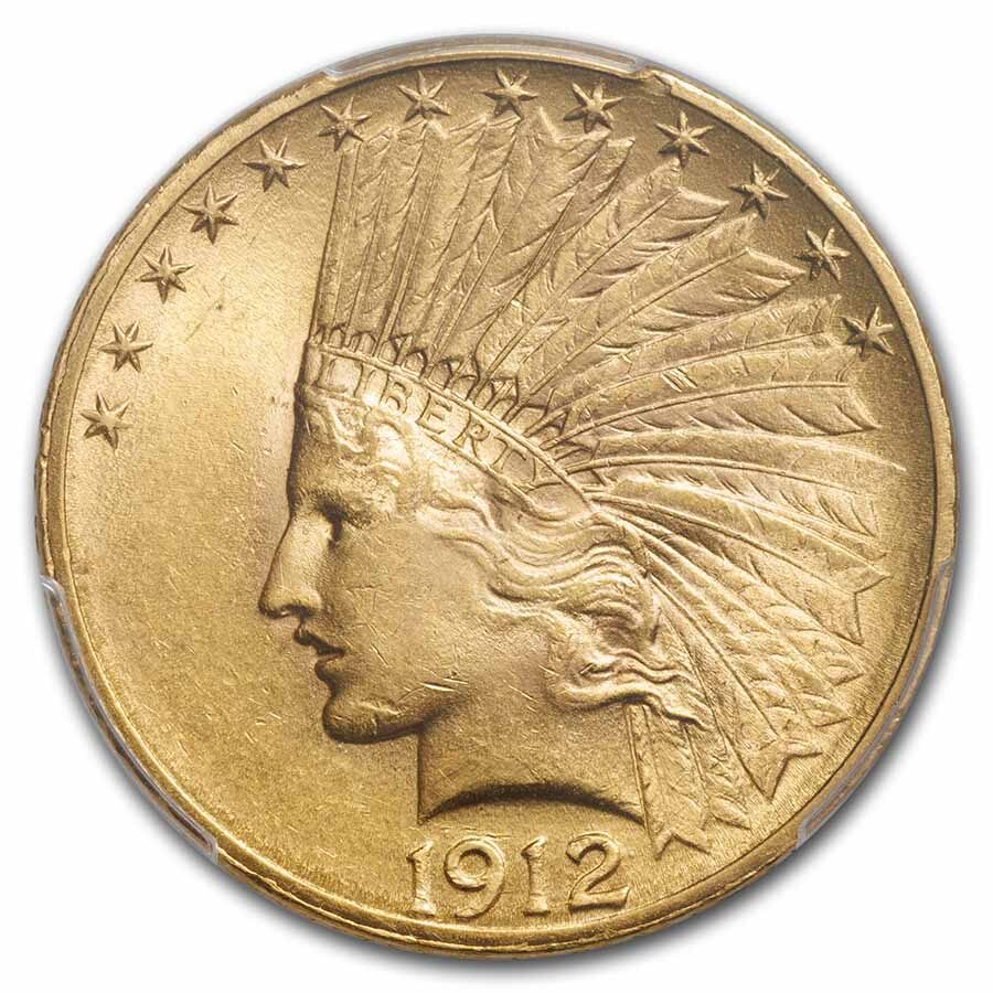 1912 $10 Indian Gold Eagle MS-62 PCGS