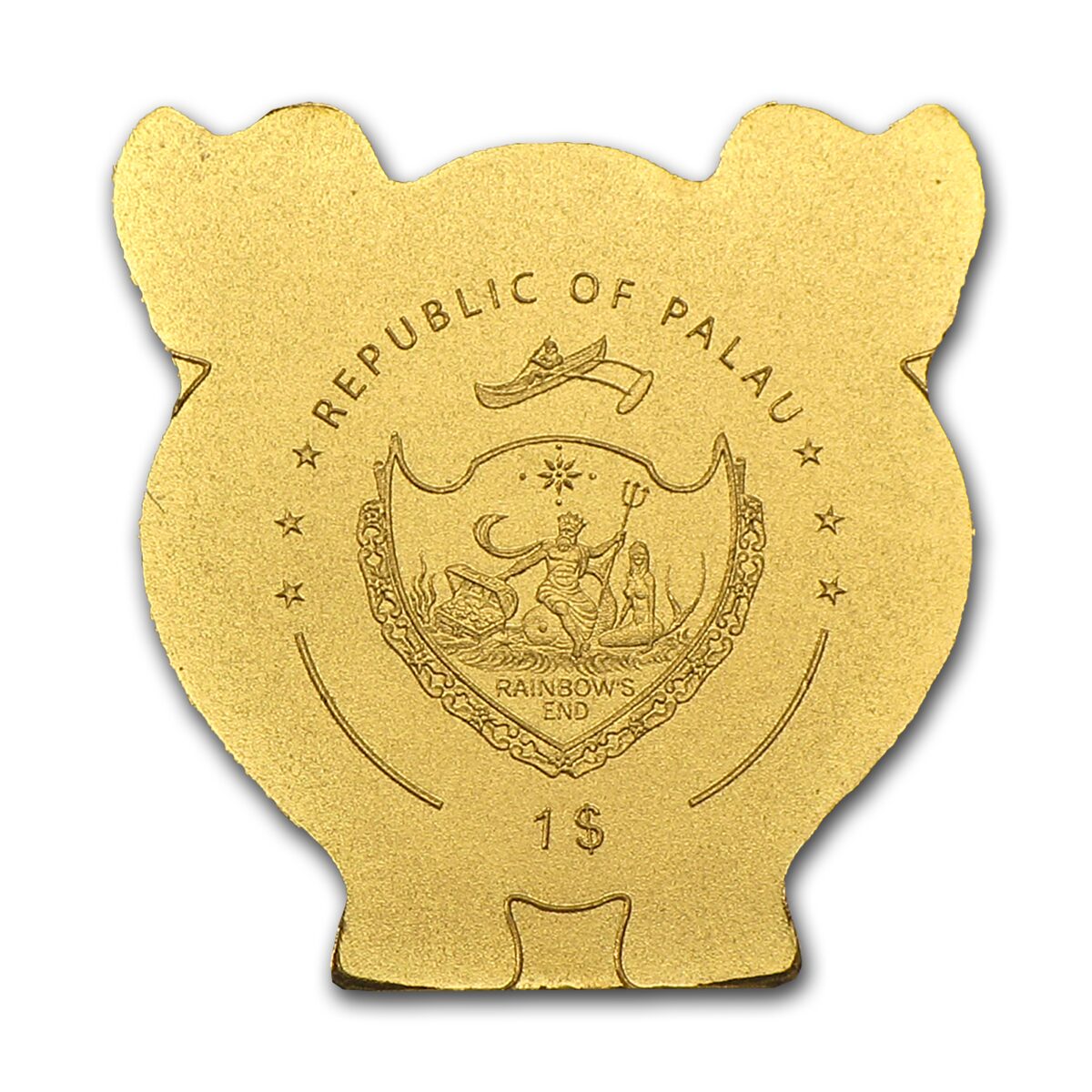 Palau 1/2 gram Gold $1 Golden Lucky Pig