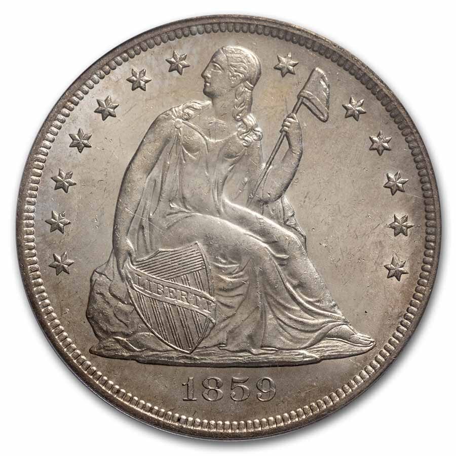 1859-O Liberty Seated Dollar MS-62 PCGS