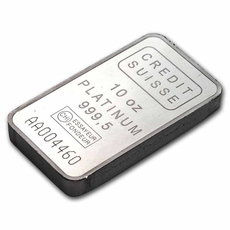 10 oz Platinum Bar - Secondary Market (.999+ Fine)
