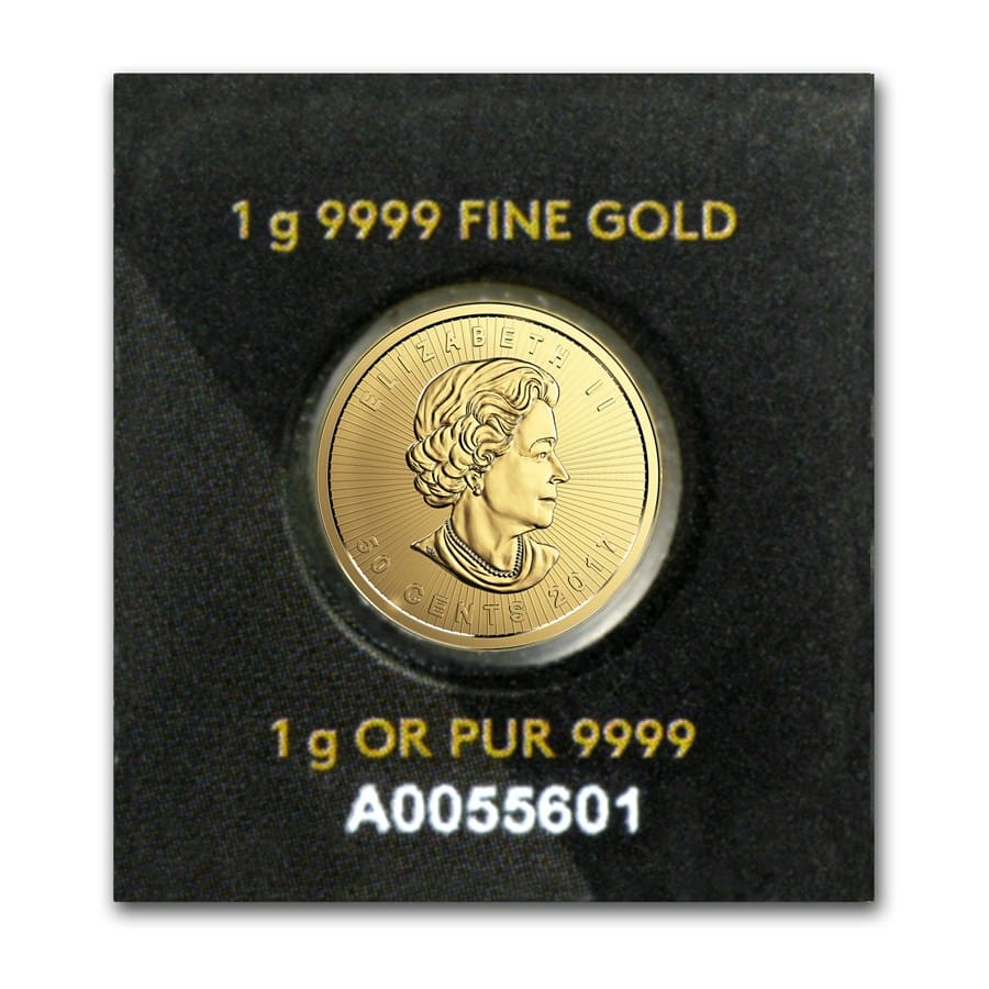 1 gram Gold Maple Leaf - Maplegram 25™ (In Assay, Random Year)
