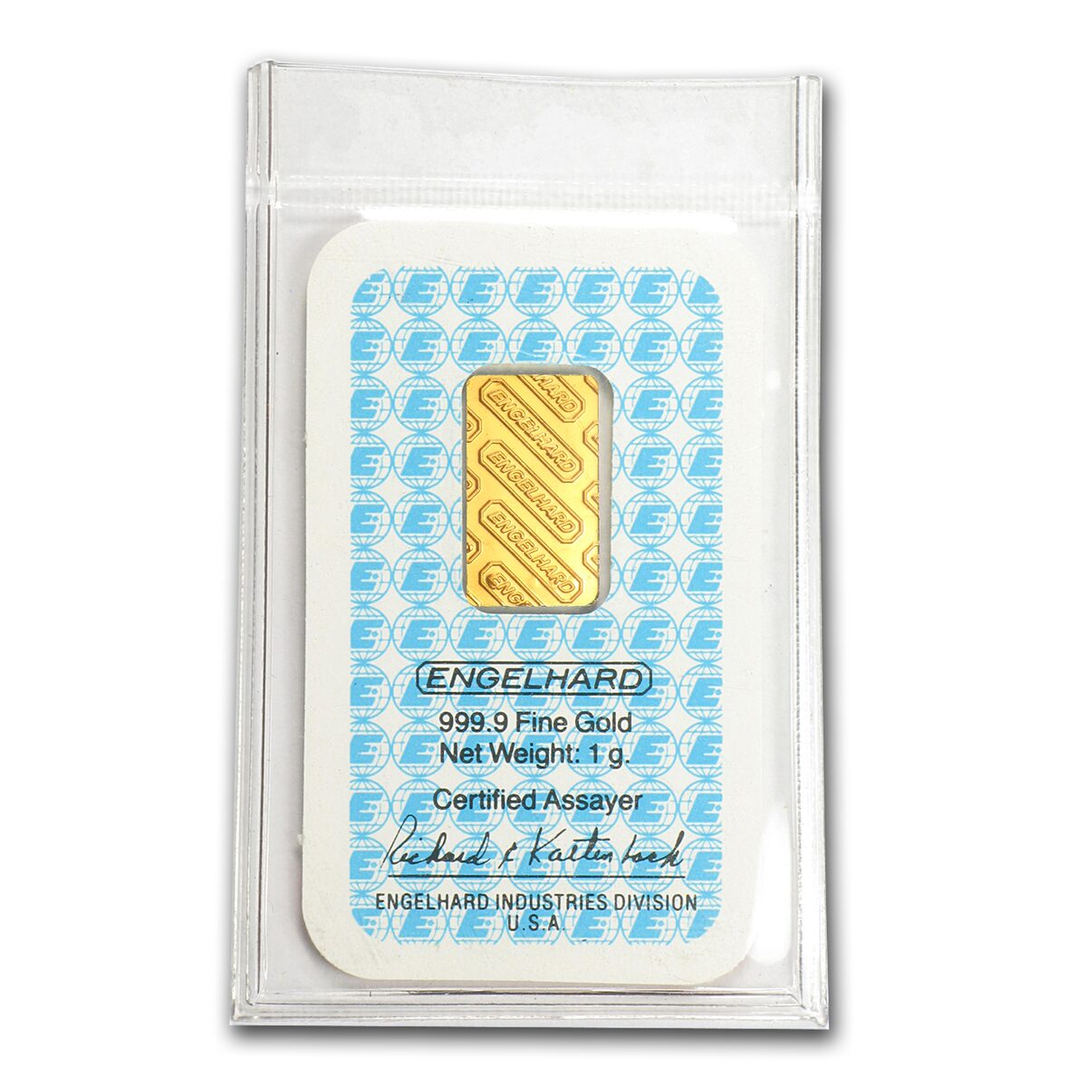 1 gram Gold Bar - Engelhard (In Assay)