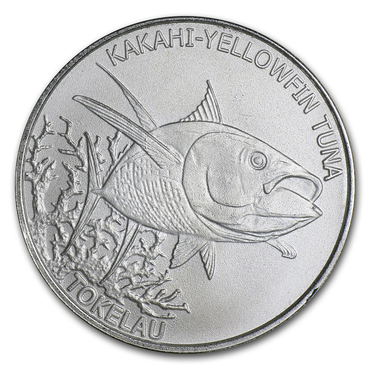 2014 Tokelau 1 oz Silver $5 Yellowfin Tuna (Spotted)