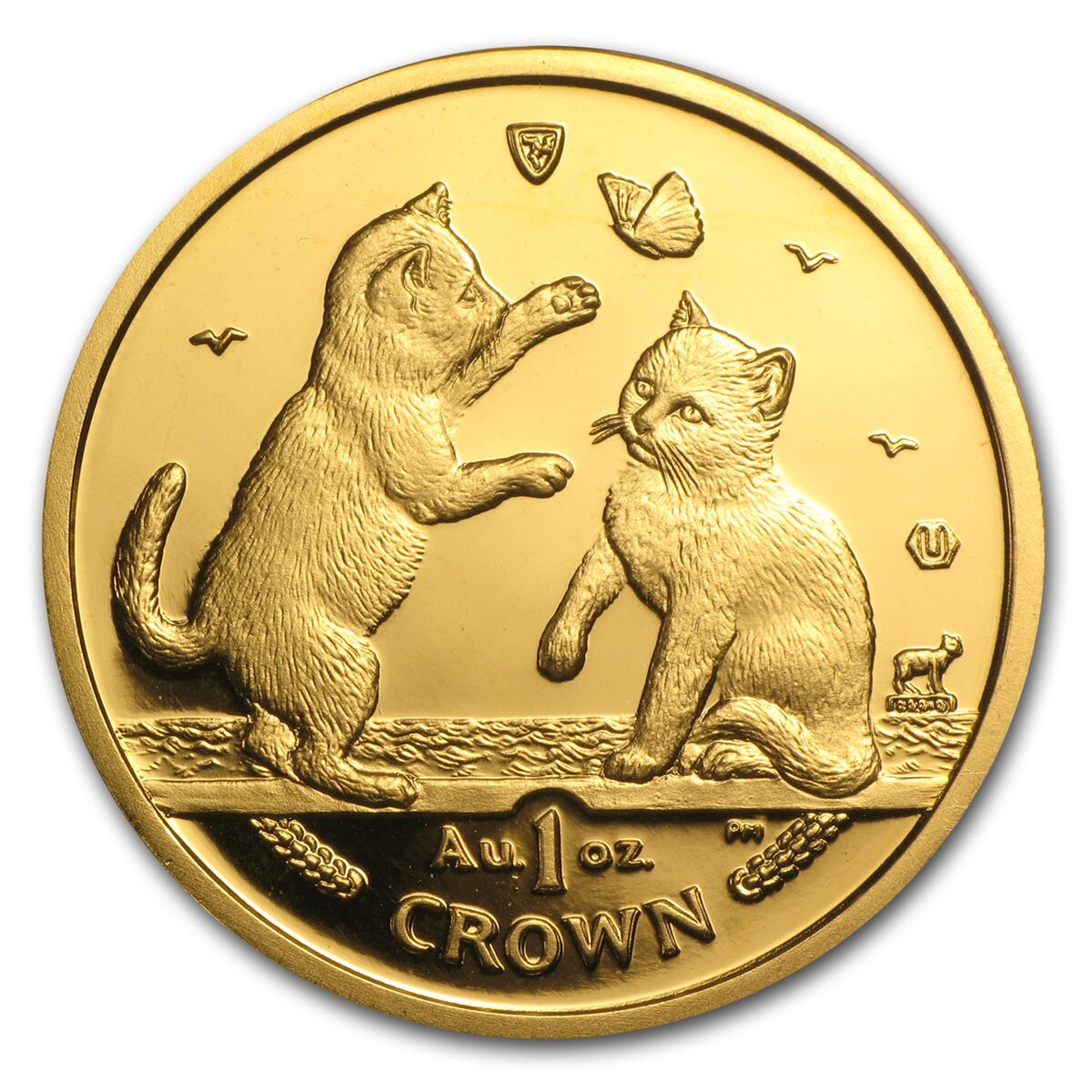 2004 Isle of Man 1 oz Gold Tonkinese Kittens Cat BU