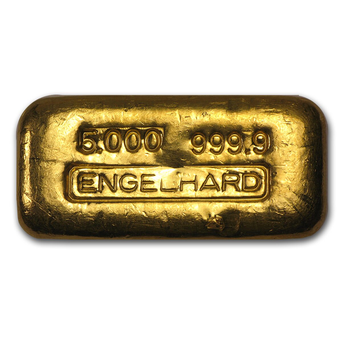 5 oz Gold Bar - Engelhard (Loaf-Style/Poured, .9999 Fine)