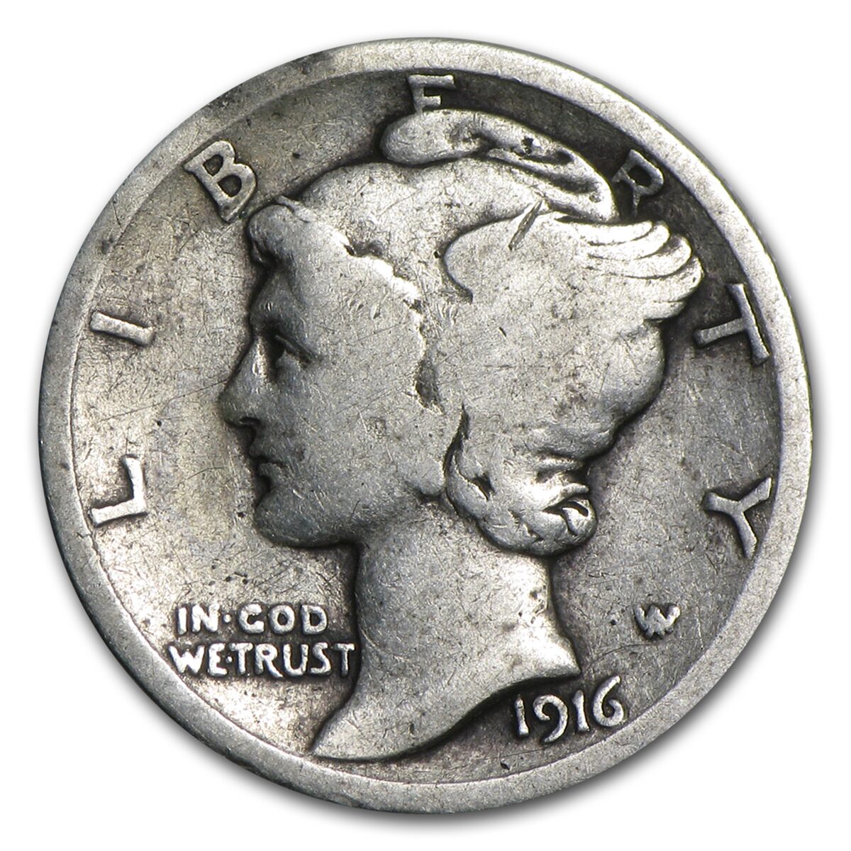 1916-D Mercury Dime VG